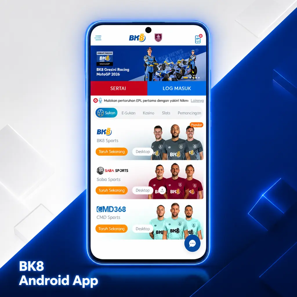 BK8 Android app APK installation guide showing 5 steps to download, install, and log in on Android 6.0+