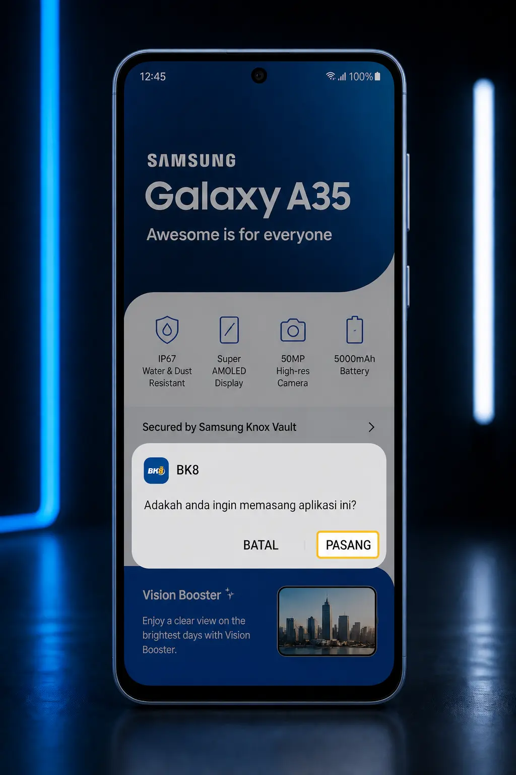 Step-by-step guide showing how to download and install the BK8 APK app on an Android smartphone