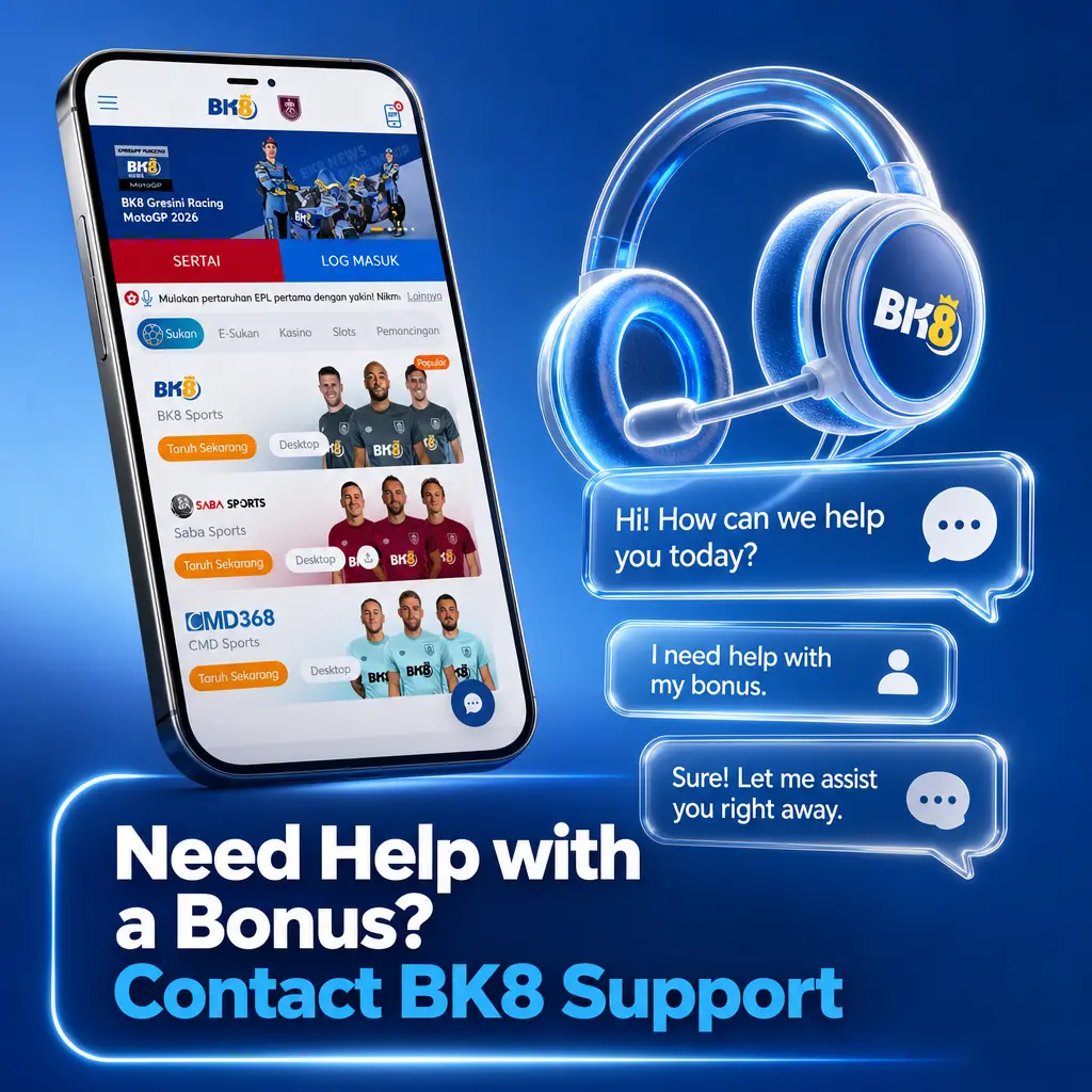 BK8 24/7 support for bonus queries in Malaysia via live chat, WhatsApp, email, and Telegram